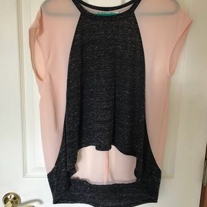 Grey and sheer pink top
